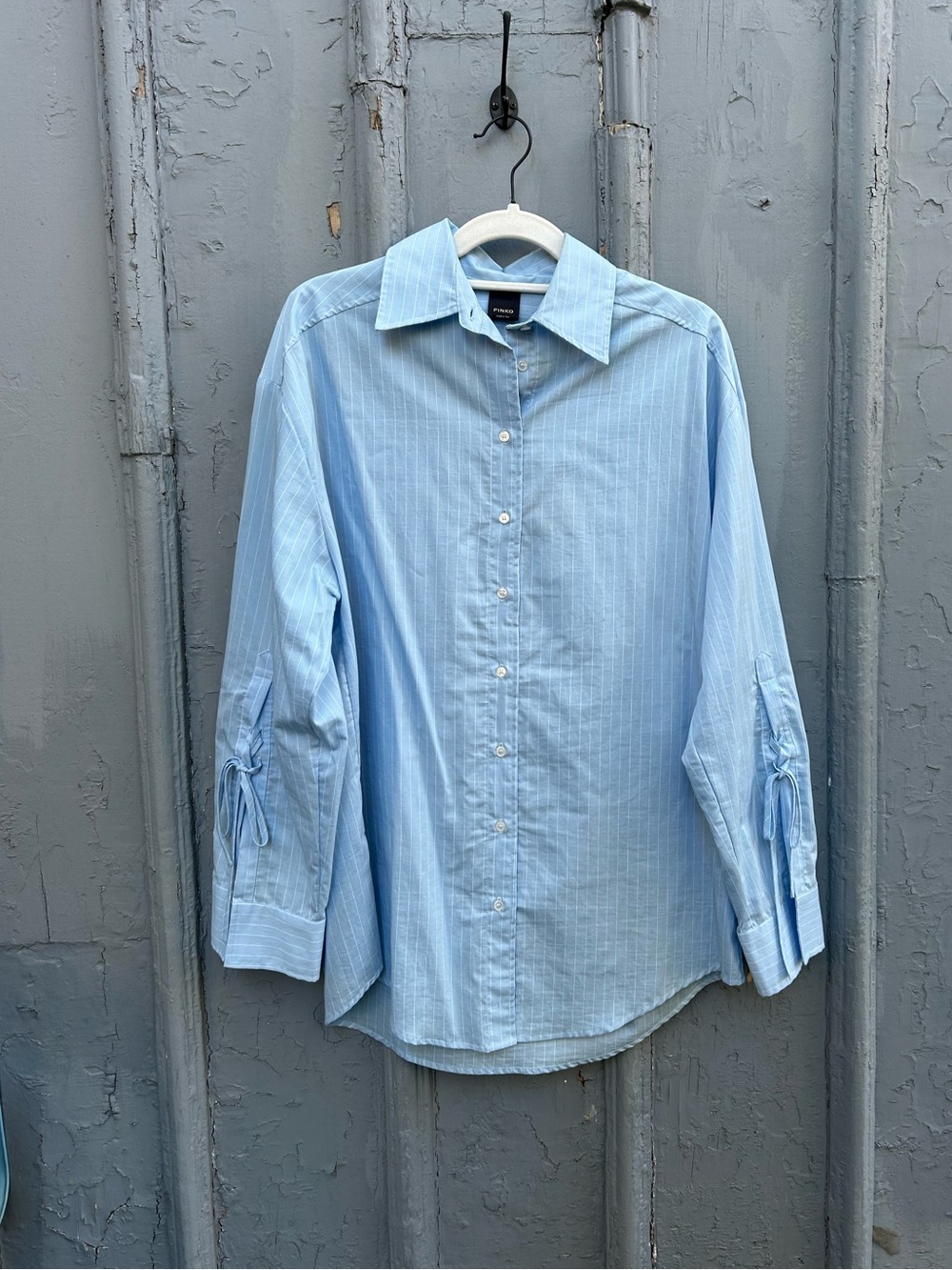 PINKO Poplin Blue Striped button down, size 42 (US6)